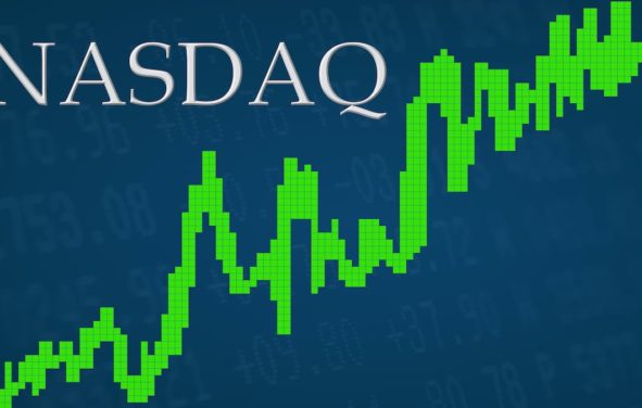 Graphic concept of the NASDAQ Composite (^IXIC) in the green for gains. (Photo: AdobeStock)