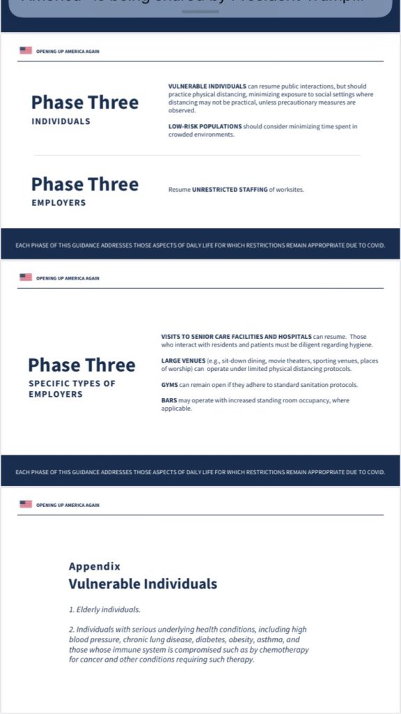 Phases Three for Opening Up America Again (Source: White House)