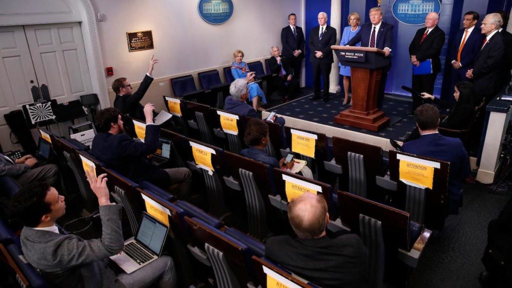 President Donald Trump holds a press briefing for the Coronavirus Task Force on March 30, 2020. (Photo: SS)