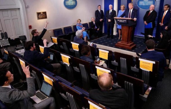 President Donald Trump holds a press briefing for the Coronavirus Task Force on March 30, 2020. (Photo: SS)