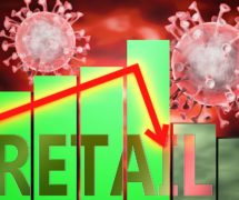 Retail sales amid the Coronavirus (COVID-19) pandemic and economic crisis, symbolized by graph with word 