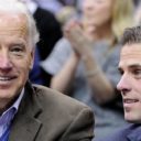 Former Vice President Joe Biden, left, with his son, Hunter Biden, right.