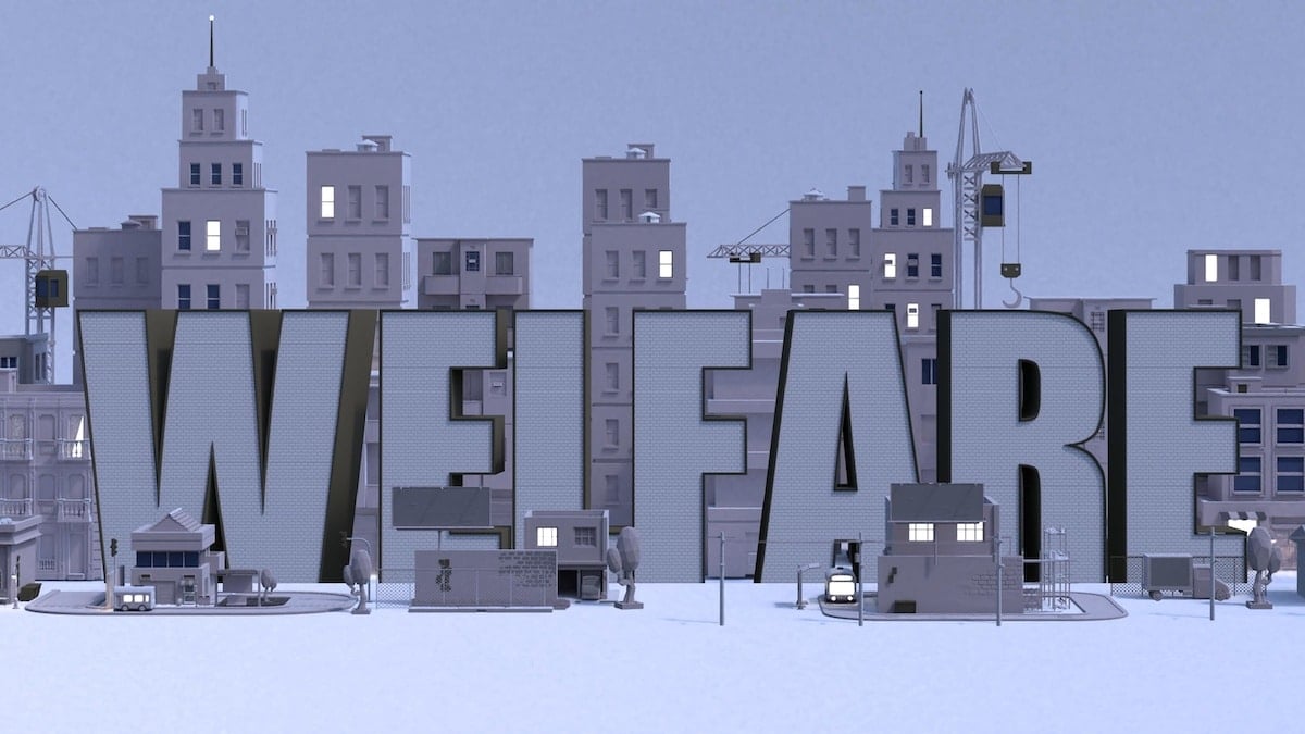 Welfare lettering, illustration 3d rendering city. (Photo: AdobeStock)