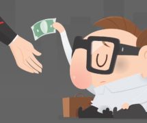 Cartoon workingman reluctantly paying taxes. (Photo: AdobeStock/PPD/Adiano)