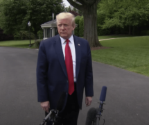 President Donald Trump speaks to reporters outside the White House on his way to Ypsilanti, Michigan on May 21, 2020. (Photo: People's Pundit Daily/PPD)