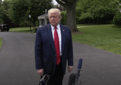 President Donald Trump speaks to reporters outside the White House on his way to Ypsilanti, Michigan on May 21, 2020. (Photo: People's Pundit Daily/PPD)