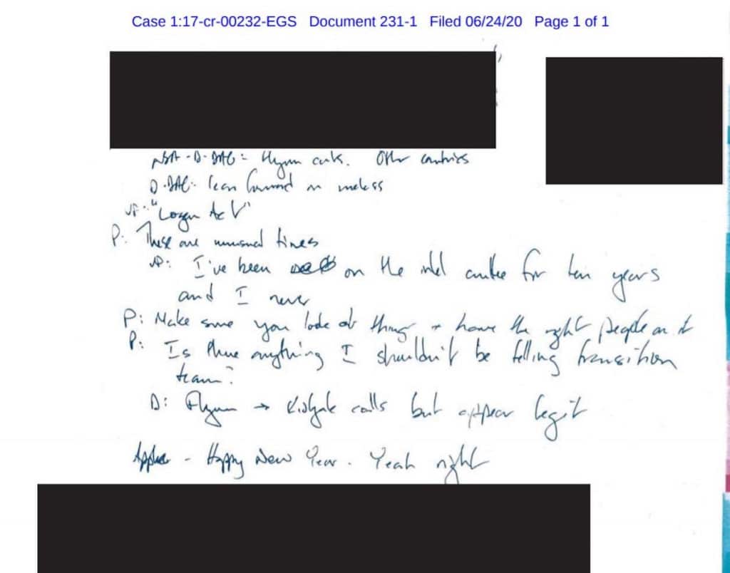 Handwritten notes from former F.B.I. Peter Strzok filed in federal court implicating Joe Biden in the investigation into Michael Flynn.