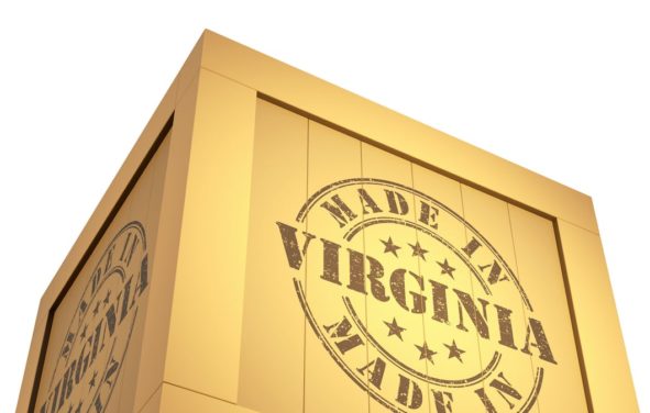 Manufacturing Export Wooden Crate, reading Made in Virginia. 3D Illustration for Fifth District Manufacturing Survey for the Federal Reserve Bank of Richmond. (Photo: AdobeStock)