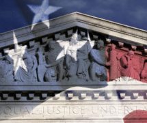 Digital composite of the U.S. Supreme Court (SCOTUS) building and the American flag. (Photo: AdobeStock)
