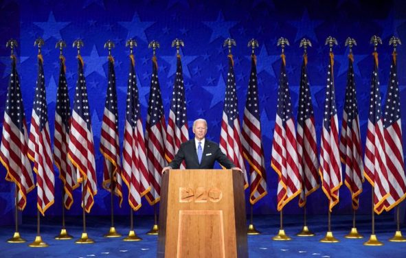 Joe Biden delivers his acceptance speech to the 2020 Democratic National Convention.